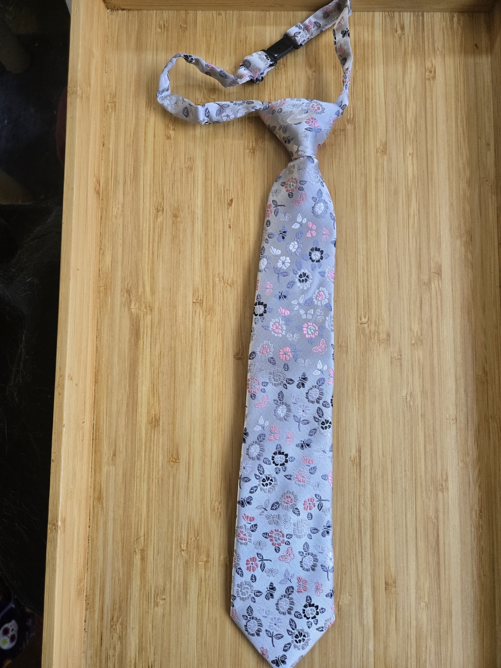 HISDERN Handmade Kids Floral Pre-Tied Neck Tie Easy Snap Closure